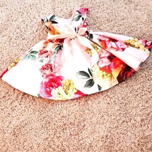 Girls Silk Floral Dress, Flower Girl Formal Dress